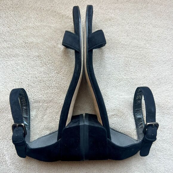 Stuart Weitzman Nudist June Black Suede Low Block Heel Ankle Strap Sandal US 5.5 - Picture 4 of 16